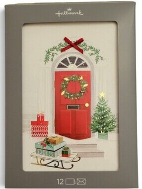 Hallmark Christmas Cards Pack of 12 Red Door Tree